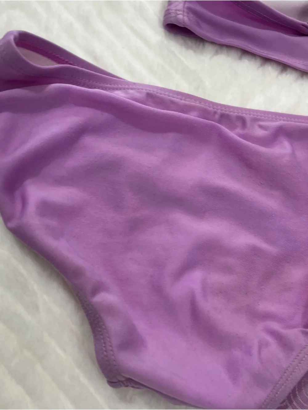 Lilac Girls 3-Piece Swim Set Purple Bikini Top Bottom Skirt medium cat & Jack